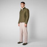 Men's Alexander Puffer Jacket in Dusty Olive - GIGA Collection | Save The Duck
