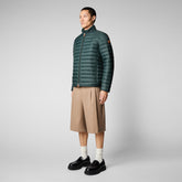 Men's Alexander Puffer Jacket in Green Black - Men's Warm Collection | Save The Duck
