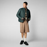Men's Alexander Puffer Jacket in Green Black - Fall Winter 2023 Collection | Save The Duck