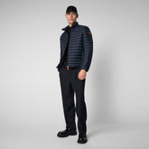 Men's Alexander Puffer Jacket in Blue Black - Fall Winter 2023 Men's Collection | Save The Duck