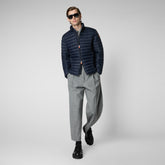 Men's Alexander Puffer Jacket in Blue Black - Men's Icons | Save The Duck