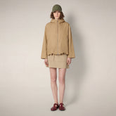 Women's Jacket Flo in Stardust Beige with Floral embroidery - Woman's Jackets | Save The Duck