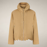 Women's Jacket Flo in Stardust Beige with Floral embroidery - Woman's Jackets | Save The Duck