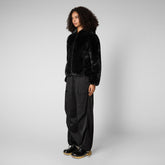 Veste à capuche réversible Laila pour femme en noir - Collection Automne Hiver 2023 | Sauvez le canard