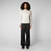 Women's Laila Reversible Hooded Jacket in Rainy Beige | Save The Duck