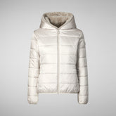 Women's Laila Reversible Hooded Jacket in Mud Grey | Save The Duck