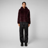 Women's Laila Reversible Hooded Jacket in Burgundy Black - New Arrivals | Save The Duck