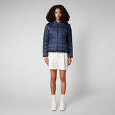 Women's Laila Reversible Hooded Jacket in Blue Black - New Arrivals | Save The Duck