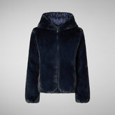 Women's Laila Reversible Hooded Jacket in Blue Black | Save The Duck