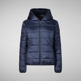Women's Laila Reversible Hooded Jacket in Blue Black | Save The Duck