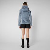 Women's Laila Reversible Hooded Jacket in Blue Fog | Save The Duck
