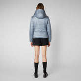 Women's Laila Reversible Hooded Jacket in Blue Fog | Save The Duck