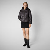 LAILA : VESTE FEMME SAVE THE DUCK en FURY en Marron Noir - Woman Faux Fur | Sauvez le canard