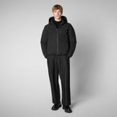 Man's Ezra Hooded Jacket in Black - Men's Pro-Tech | Save The Duck