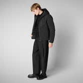 Man's Ezra Hooded Jacket in Black - Men's Pro-Tech | Save The Duck