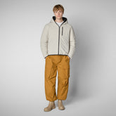 Man's Ezra Hooded Jacket in Rainy Beige | Save The Duck