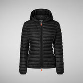 Women's Daisy Hooded Puffer Jacket in Navy Blue | Save The Duck