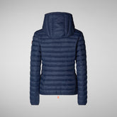 Women's Daisy Hooded Puffer Jacket in Navy Blue | Save The Duck