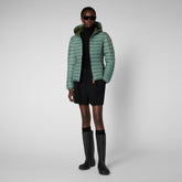 Women's Daisy Hooded Puffer Jacket in Seaweed Green - Fall Winter 2023 Collection | Save The Duck