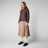 Women's Daisy Hooded Puffer Jacket in Burgundy Black | Save The Duck