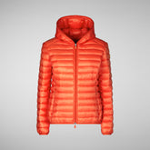 Women's Daisy Hooded Puffer Jacket in Poppy Red | Save The Duck