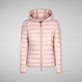 Women's Daisy Hooded Puffer Jacket in Blush Pink | Save The Duck