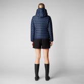 Women's Daisy Hooded Puffer Jacket in Navy Blue | Save The Duck