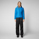 Women's Daisy Hooded Puffer Jacket in Blue Berry - Women's Collection | Save The Duck