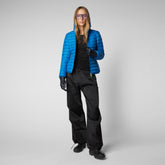 Women's Daisy Hooded Puffer Jacket in Blue Berry - Women's Jackets | Save The Duck