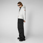 Women's Daisy Hooded Puffer Jacket in Off White - Valentine's Day Collection | Save The Duck