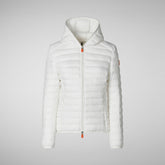 Women's Daisy Hooded Puffer Jacket in Off White | Save The Duck