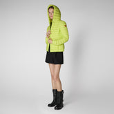 Women's Hooded Puffer Jacket Daisy in Lichen Green | Save The Duck