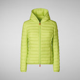 Women's Hooded Puffer Jacket Daisy in Lichen Green | Save The Duck