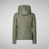 Women's Hooded Puffer Jacket Daisy in Swamp Green | Save The Duck