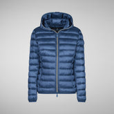 Women's Alexis Hooded Puffer Jacket in Blue Fog | Save The Duck