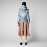 Women's Alexis Hooded Puffer Jacket in Blue Fog - Blue Collection | Save The Duck