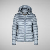 Women's Alexis Hooded Puffer Jacket in Navy Blue | Save The Duck
