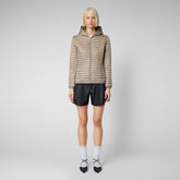 Women's Alexis Hooded Puffer Jacket in Pearl Grey - Women's Icons Collection | Save The Duck