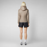 Women's Alexis Hooded Puffer Jacket in Pearl Grey | Save The Duck