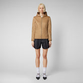 Women's Alexis Hooded Puffer Jacket in Biscuit Beige - Jacket Collection | Save The Duck