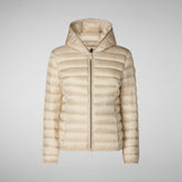 Woman's Alexis Hooded Puffer Jacket in Shore Beige | Save The Duck