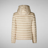 Woman's Alexis Hooded Puffer Jacket in Shore Beige | Save The Duck