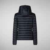 Woman's Alexis Hooded Puffer Jacket in Blue Black | Save The Duck