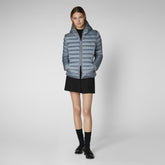 Woman's Alexis Hooded Puffer Jacket in Blue Fog | Save The Duck