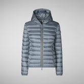 Woman's Alexis Hooded Puffer Jacket in Blue Fog | Save The Duck