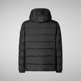 Men's animal free hooded Animal free Puffer jacket Boris in Black | Save The Duck