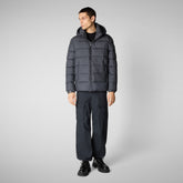 Men's animal free hooded Animal free Puffer Boris in grey black - View all Men | Save The Duck