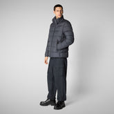 Men's animal free hooded Animal free Puffer Boris in grey black - View all Men | Save The Duck