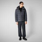 Men's animal free hooded Animal free Puffer Boris in grey black - View all Men | Save The Duck