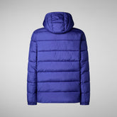 Men's animal free hooded Animal free Puffer jacket Boris in gentian blue | Save The Duck